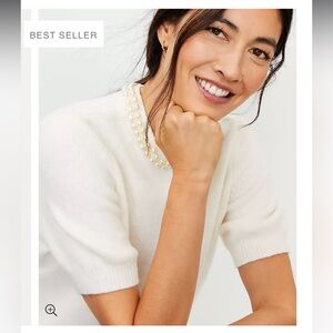 Pearlized Trim Sweater Tee